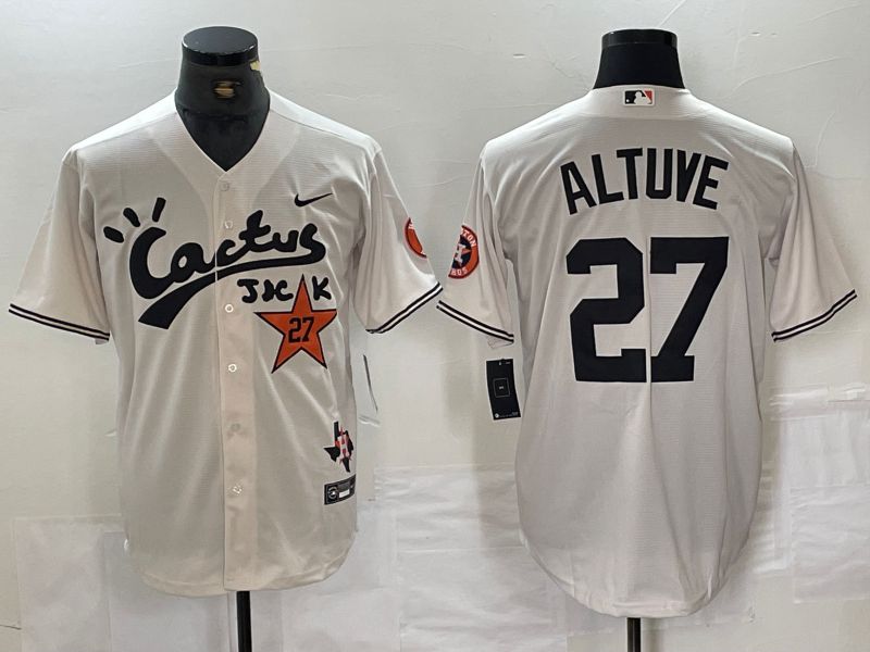 Men Houston Astros #27 Altuve White Sign Jointly 2024 Nike Game MLB Jersey style 1